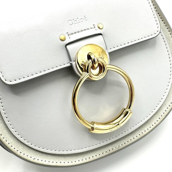 Chloe Gray Crossbody Bag with Gold Accents - Picture 8 of 10